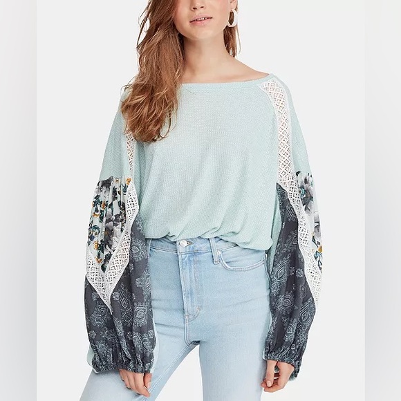Free People Tops - Free People Casual Clash Top M Mint Combo